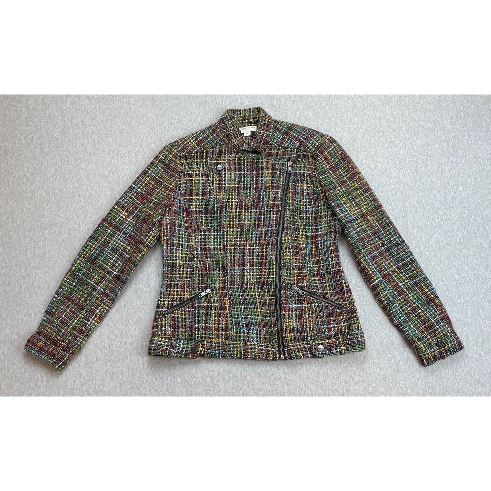Coldwater Creek Jacket Womens 6 Wool Blend Zipper Closure Asymmetric Long Sleeve